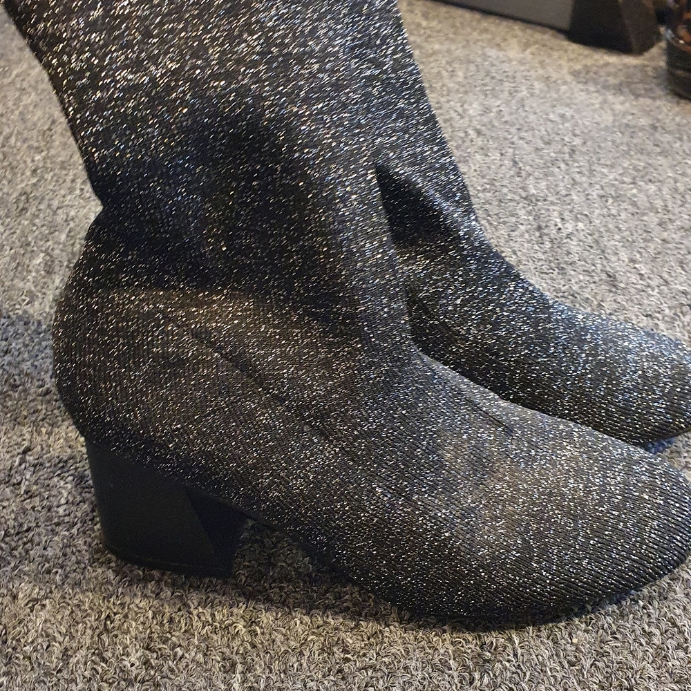 Glitter thigh high boot